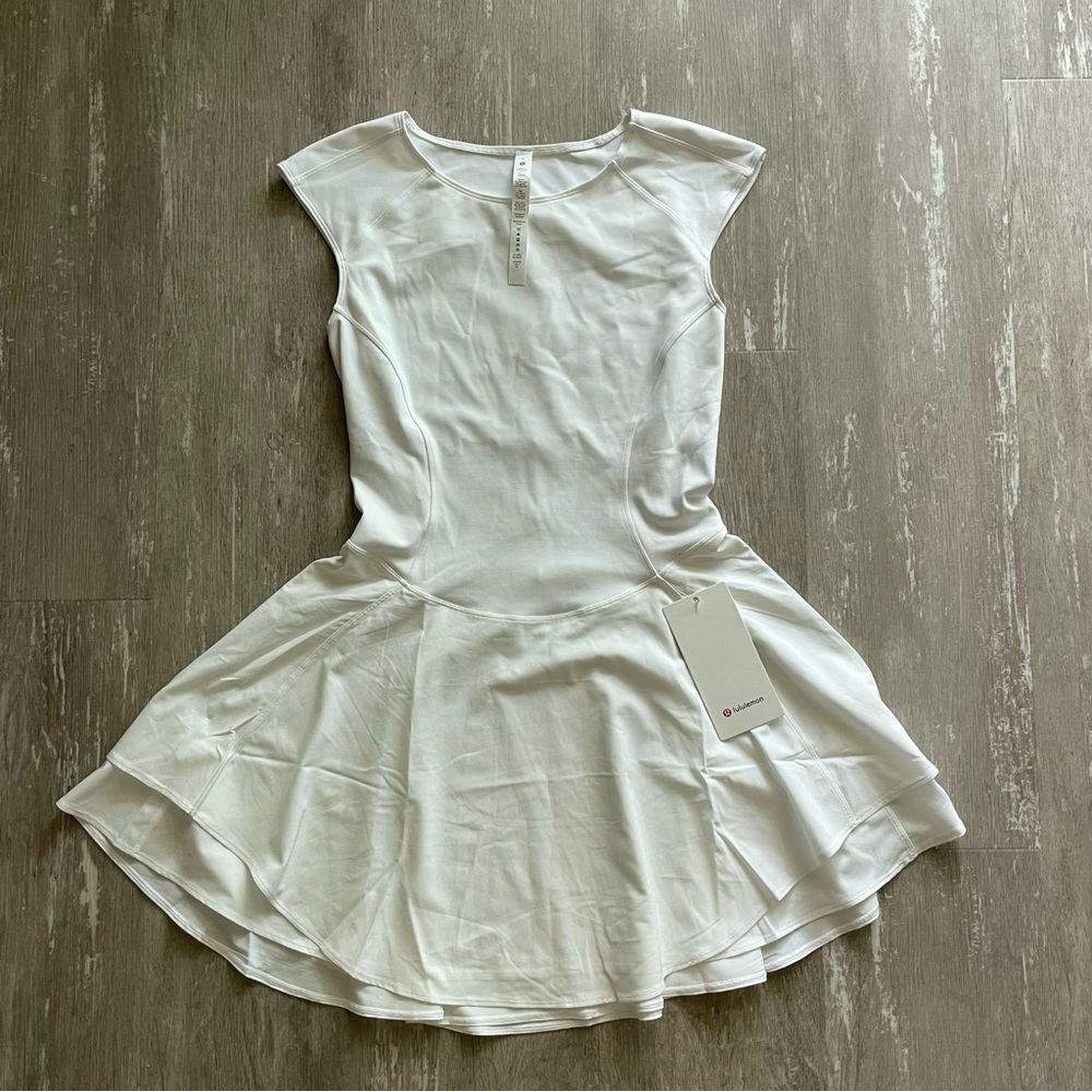 Sold Lululemon Everlux Mesh-Back Tennis Dress in White - Picture 2 of 9